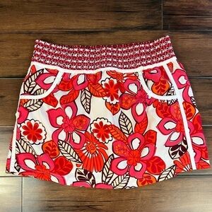 Athleta Floral Print Pink & Orange Board Skirt - Size XS